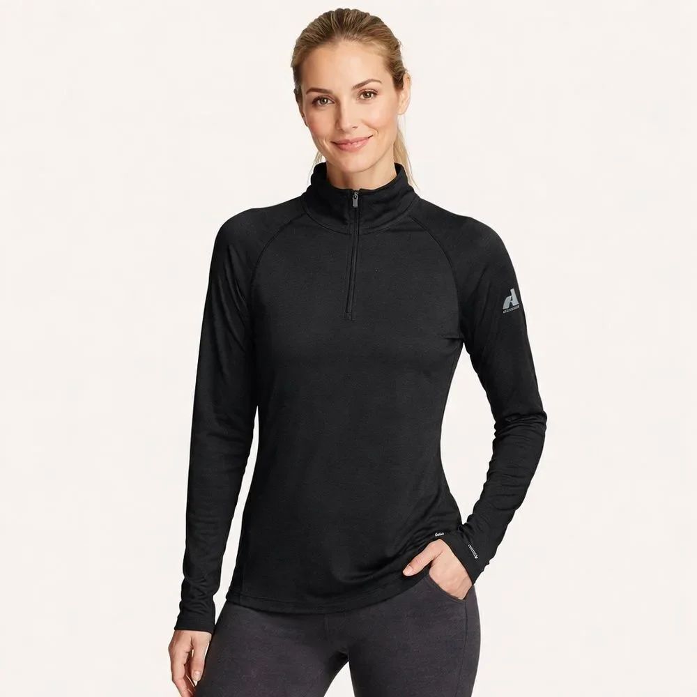 Eddie Bauer First Ascent Merino Wool 1/4 Zip Pullover Black Women’s M